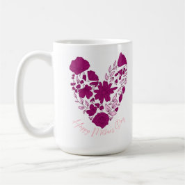 Classic Mug with Floral Motif and "Happy Mother's  コーヒーマグカップ