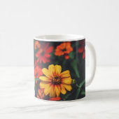 Classic Mug Yellow Orange Daisy Floral Botanical コーヒーマグカップ (正面右)