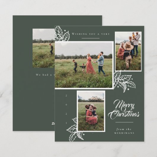 Classic multi photo Christmas card シーズンカード (正面/裏面)