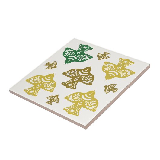 Classic multicolor unique green mustard kombine タイル (側面)