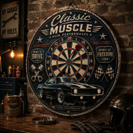 Classic Muscle Car Vintage American Muscle Garage ダーツボード