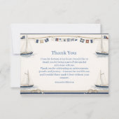 Classic Nautical Sailboat Birthday サンキューカード (正面)