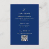 Classic Navy and Cream Elegant QR Code Wedding エンクロージャーカード (正面)