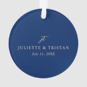 Classic Navy and Cream Elegant Wedding オーナメント (裏面)