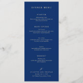 Classic Navy and Cream Elegant Wedding メニュー (正面)
