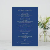 Classic Navy and Cream Elegant Wedding Menu (スタンド正面)