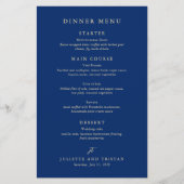 Classic Navy and Cream Elegant Wedding Menu (正面)