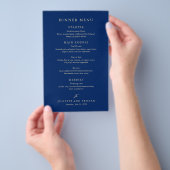 Classic Navy and Cream Elegant Wedding Menu チラシ (ハンドル)