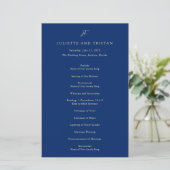 Classic Navy and Cream Elegant Wedding Program (スタンド正面)