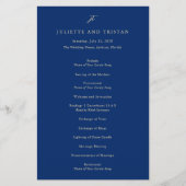 Classic Navy and Cream Elegant Wedding Program チラシ (正面)