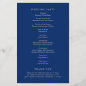 Classic Navy and Cream Elegant Wedding Program チラシ (裏面)
