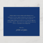 Classic Navy and Cream Elegant Wedding Thank You チラシ (裏面)
