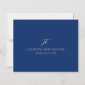 Classic Navy and Cream Wedding Thank You Card (正面)
