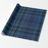 Classic Navy and Green Tartan Christmas ラッピングペーパー (アンロールド)