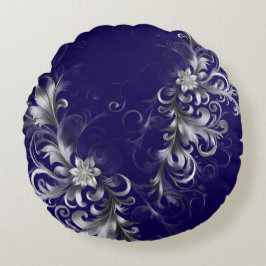 Classic Navy and Silver Luxe  ラウンドクッション