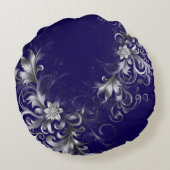 Classic Navy and Silver Luxe  ラウンドクッション (裏面)