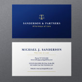 Classic navy blue and gold attorney at law 名刺