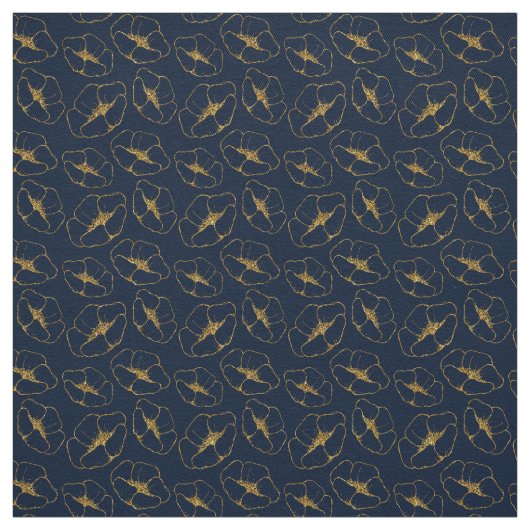 Classic Navy Blue and Gold Fabric Seamless Pattern ファブリック (見本)