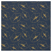 Classic Navy Blue and Gold Fabric Seamless Pattern ファブリック (クローズアップ)