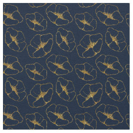 Classic Navy Blue and Gold Fabric Seamless Pattern ファブリック