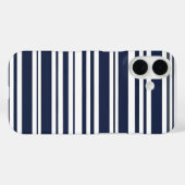 Classic Navy Blue and White Stripe Case-Mate iPhoneケース (裏面 (横))