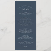 Classic Navy Blue Calligraphy Formal Wedding メニュー (正面)