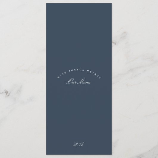 Classic Navy Blue Calligraphy Formal Wedding メニュー (裏面)