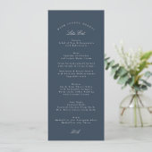 Classic Navy Blue Calligraphy Formal Wedding メニュー (スタンド正面)
