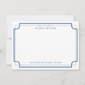 Classic Navy Blue Frame Stationery ノートカード (正面)