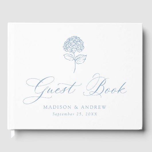 Classic Navy Blue Hydrangea Wedding ゲストブック (正面)