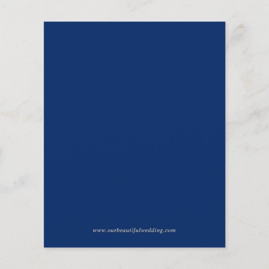 Classic Navy Blue Monogram Elegant Wedding Invite (裏面)