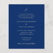 Classic Navy Blue Monogram Elegant Wedding Invite (正面)