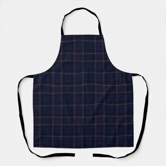 Classic Navy Blue Plaid Christmas エプロン (正面)