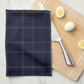 Classic Navy Blue Plaid Christmas キッチンタオル (四つ折り)