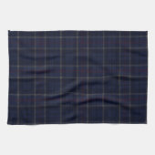 Classic Navy Blue Plaid Christmas キッチンタオル (横)