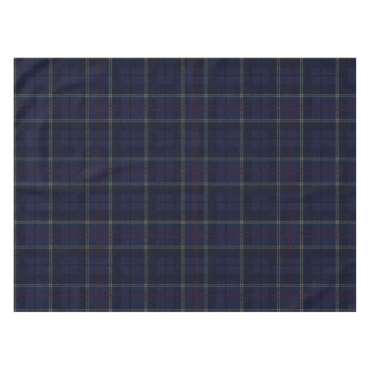 Classic Navy Blue Plaid Christmas テーブルクロス (正面(横))