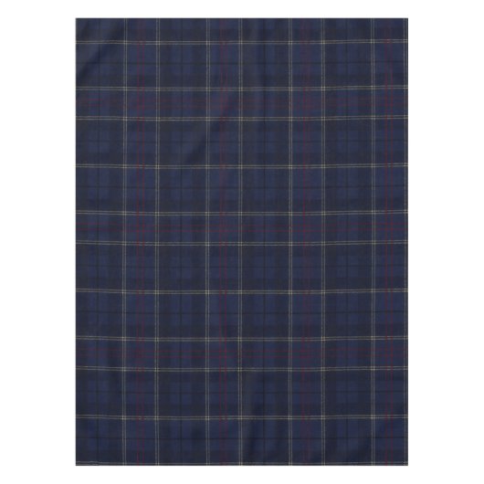 Classic Navy Blue Plaid Christmas テーブルクロス (正面)
