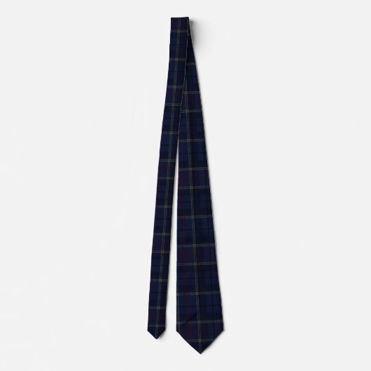 Classic Navy Blue Plaid Christmas ネクタイ (裏面)