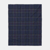 Classic Navy Blue Plaid Christmas フリースブランケット (正面)