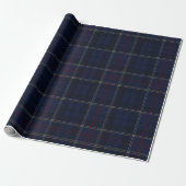 Classic Navy Blue Plaid Christmas ラッピングペーパー (アンロールド)