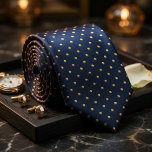Classic Navy Blue Polka Dot Gold Elegant ネクタイ<br><div class="desc">Add timeless sophistication to your wardrobe with this classic navy blue polka dot tie featuring elegant gold dots arranged in a perfectly balanced pattern. The deep navy background combined with subtle golden accents creates a refined and luxurious appearance that never goes out of style. This minimalist yet sophisticated design is...</div>