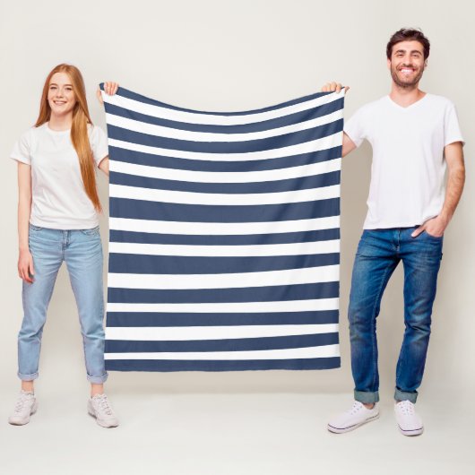 Classic Navy Blue Stripes | Timeless Nautical  フリースブランケット (インサイチュ)