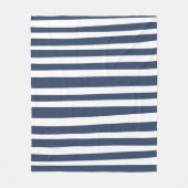 Classic Navy Blue Stripes | Timeless Nautical  フリースブランケット (正面)