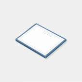 Classic Navy Blue Two Border Monogram Lined ポストイット (アングル)