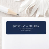 Classic Navy Blue Typography Wedding Address ラベル (インサイチュ)