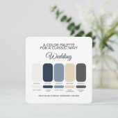 Classic Navy Blue Wedding Color Palette Card 招待状 (スタンド正面)