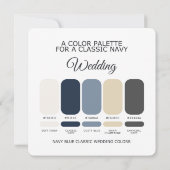 Classic Navy Blue Wedding Color Palette Card 招待状 (裏面)