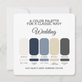 Classic Navy Blue Wedding Color Palette Card 招待状 (正面)