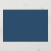 Classic Navy Border Personalized Script ノートカード (裏面)