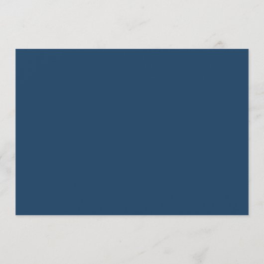 Classic Navy Border Personalized Script ノートカード (裏面)